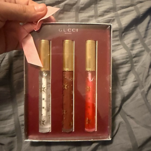 Gucci Lip Gloss Trio - White, Brown, Red - Picture 1 of 3
